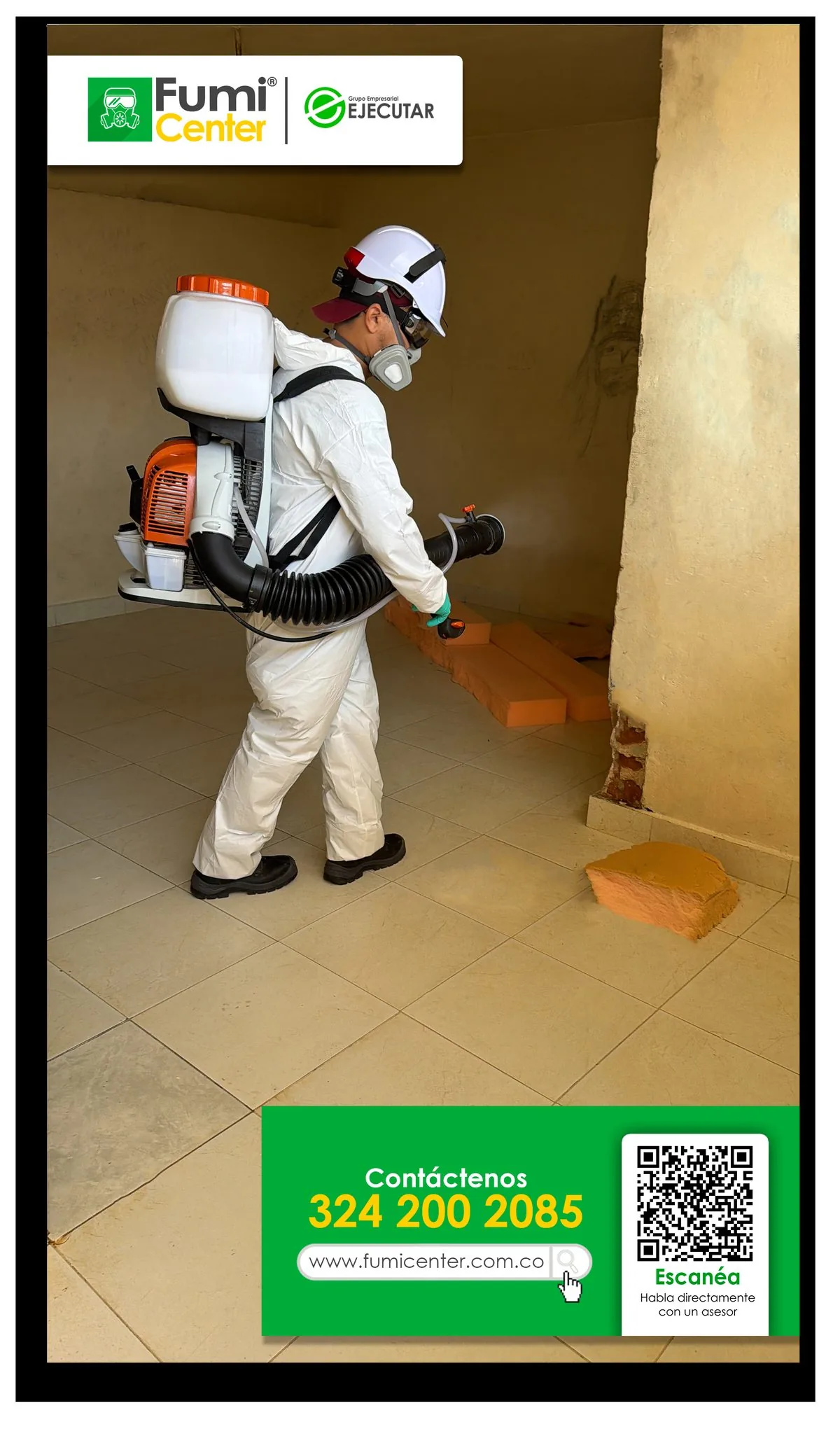 Fumigación y control de insectos en Santa Marta — equipo de FumiCenter en operación