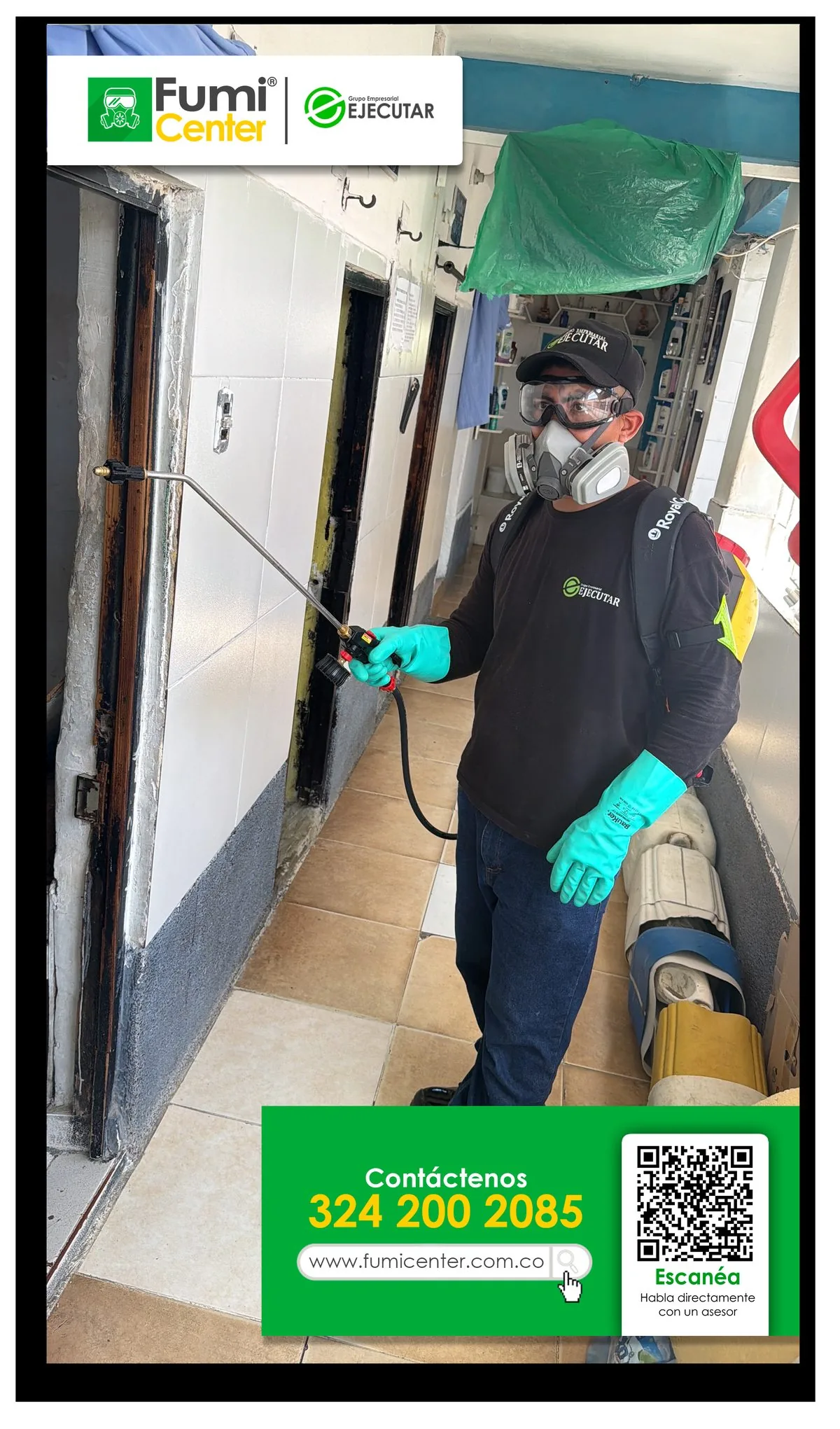 Fumigación y control de insectos en Santa Marta — equipo de FumiCenter en operación