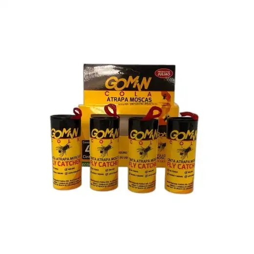 Gomin Cola — Cintas Atrapamoscas Blíster x 4 — Equipos, trampas y protección · FumiCenter Santa Marta