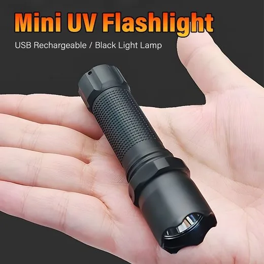 Linterna LED UV 395 nm de bolsillo recargable USB — Equipos, trampas y protección · FumiCenter Santa Marta